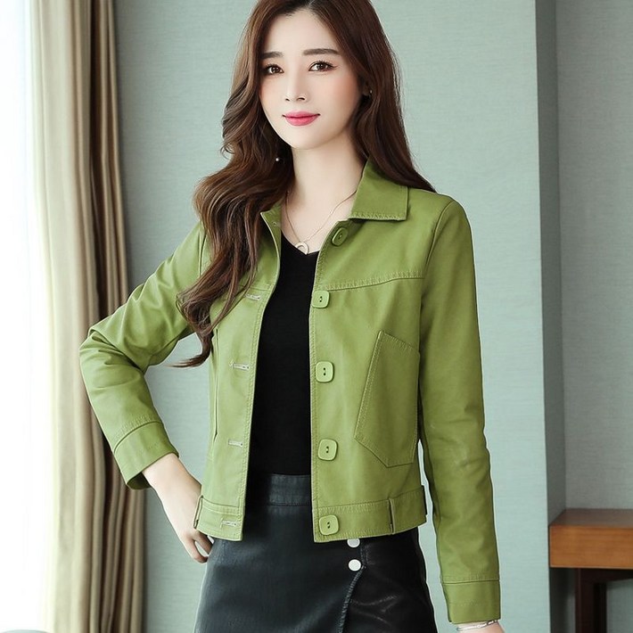 COSYEVNO 봄가을 신상 여성 가죽 재킷에 매치하기 좋은 쇼트 코트