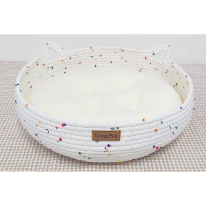 롱펫 고양이 방석 양면 스크래쳐 면로프 숨숨 바구니