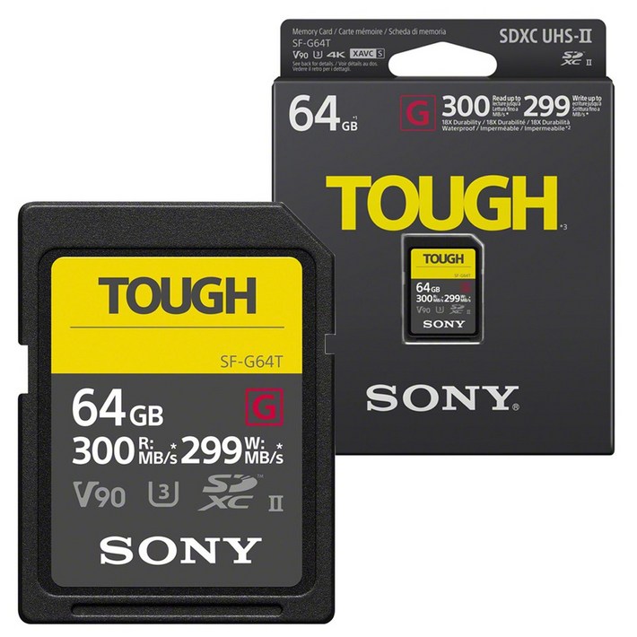 소니 SDXC TOUGH UHS-II U3 V90 터프 SD카드 SF-G64T