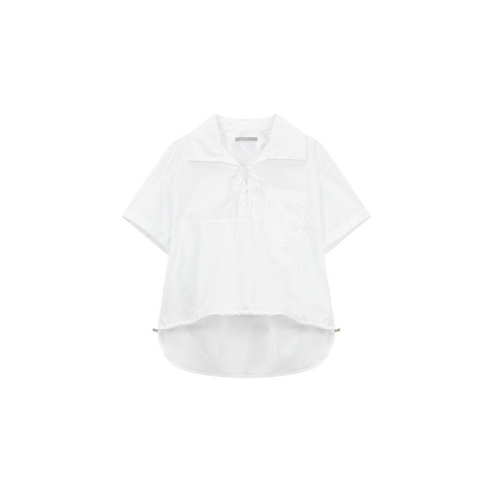 지컷 루즈 핏 레이스업 블라우스 72242600010DG 1286504