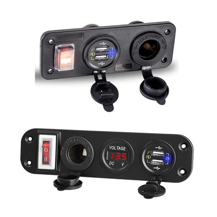 발통마켓 자동차 12v 24v 매립형 소켓 USB출력 볼트 DIY 방우 시거잭 고속충전