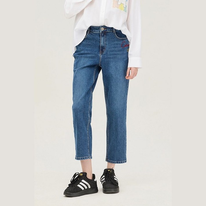 백화점 정품 25FW 베네통 레터링 자수 데님 팬츠 BADP07511