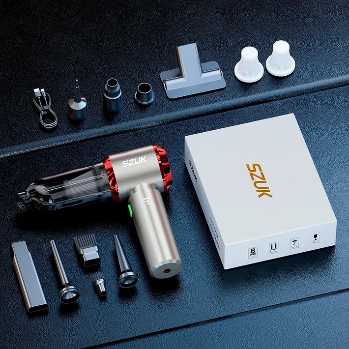 SZUK   미니호환 청소기 2025년 신형 985000PA 강력한 차량용 휴대용 용 먼지 제거 및 다기능 브러시 탑재