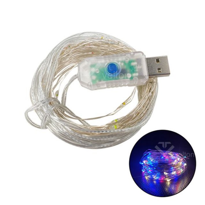 일렉킹USB전원 100구 컬러 줄전구10M  507550P 1EA1개