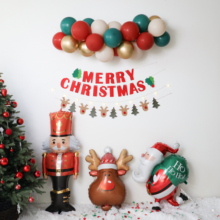 파티레시피 크리스마스 가랜드 호일풍선 세트, 1세트, 풍성세트호일풍선 3종세트