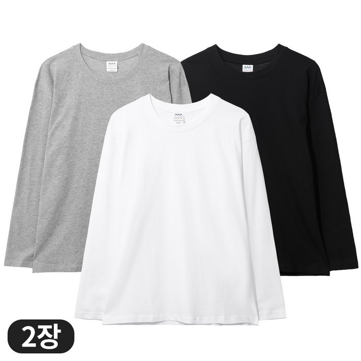 아소트 11 순면 100 남녀공용 이너웨어 30수 라운드 긴팔 티셔츠