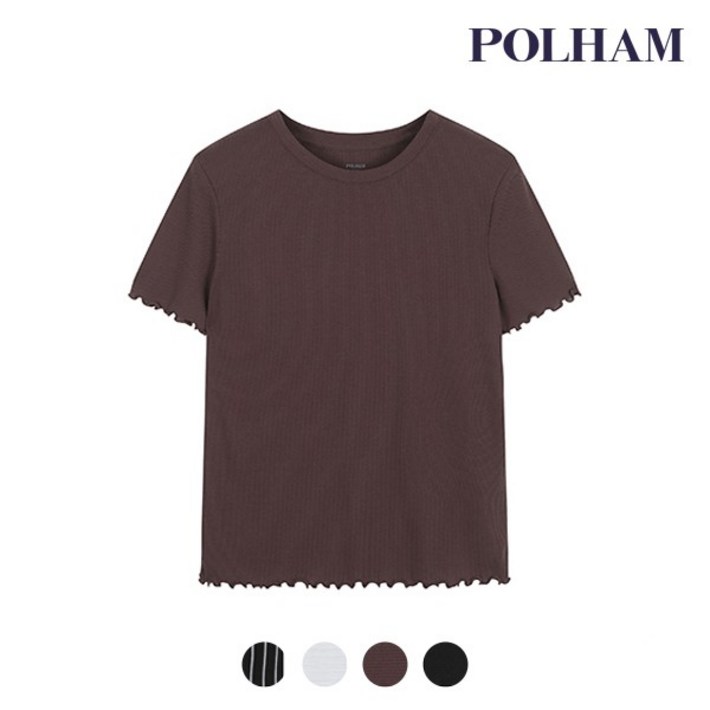 폴햄 여성 립 웨이브 반팔 티셔츠PHD2TR2310 712246