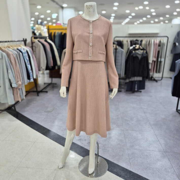 레노마레이디 토리 자바라 장식 A라인 원피스  CF11OP010