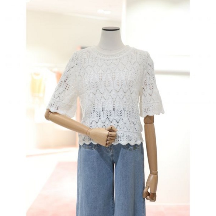 [잇미샤] 크로쉐 스칼럽 니트탑 ITO5KPO130