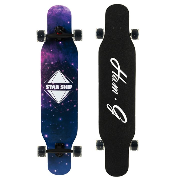 스타쉽 초보자 입문용 댄싱 롱보드 42인치 스케이트보드 LED 발광휠 가방