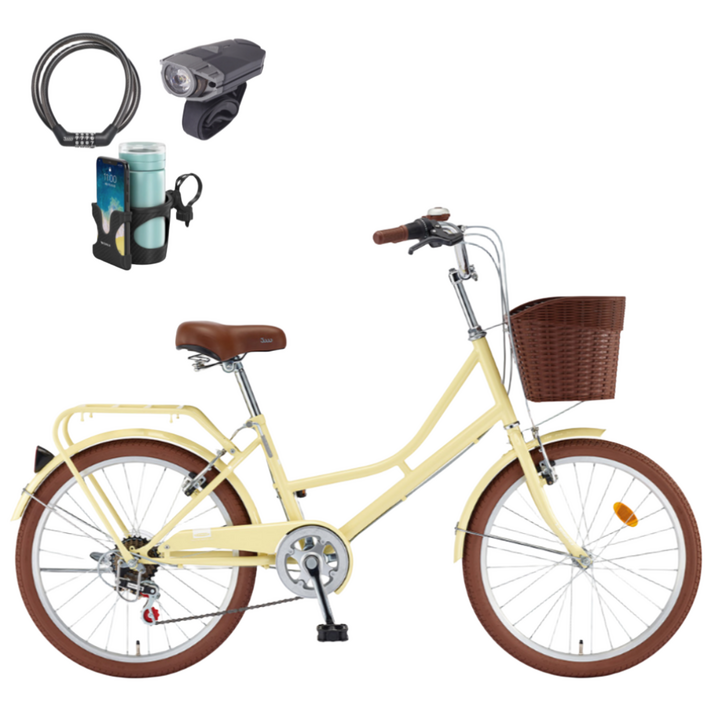 2026 삼천리 22 선데이 자전거 7단 클래식 시티형자전거, 레몬, 1개, 157cm