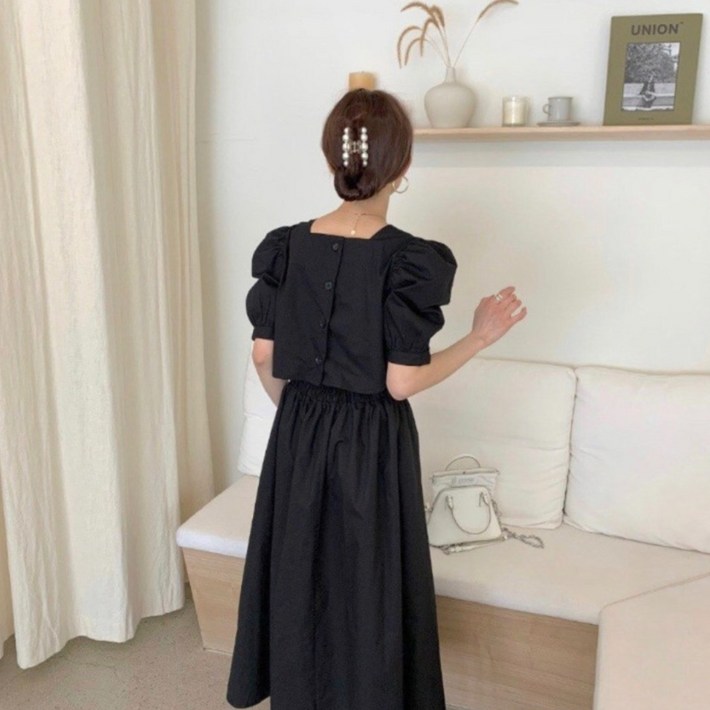 허리 뒷트임 포인트 밴딩 백오픈 원피스