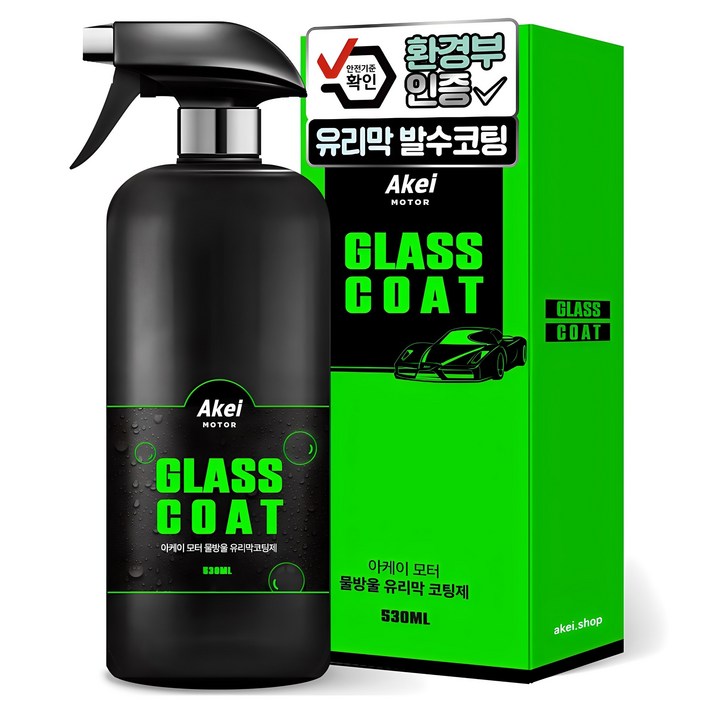 아케이 모터 물방울 유리막 코팅제, 530ml, 1개 아케이 모터 물방울 유리막 코팅제, 530ml, 1개