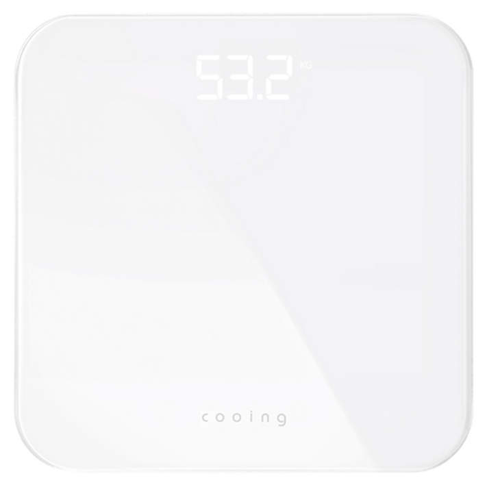 쿠잉전자 디지털 LED 체중계, BDS260WH, 화이트, 1개