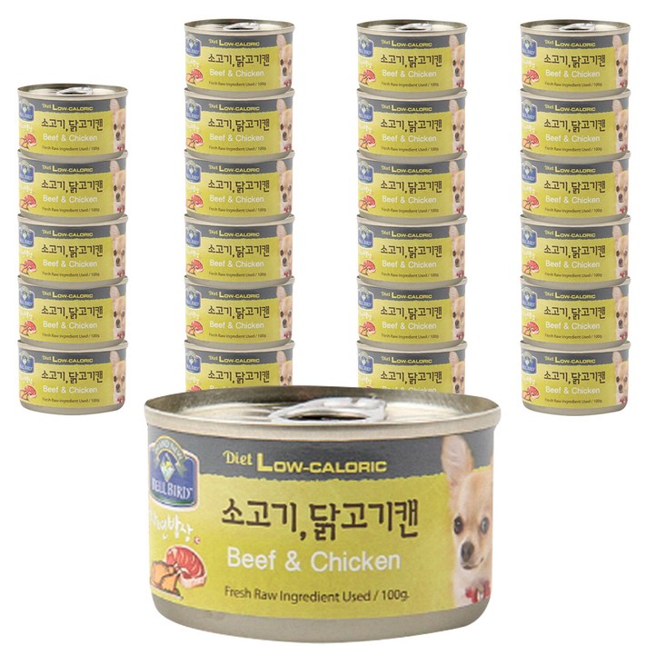 벨버드 자연밥상 소고기닭고기 강아지 간식 캔