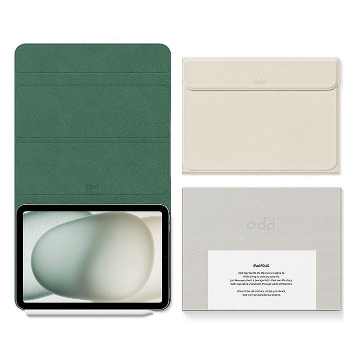 어썸디자인 오드 아이패드 폴리오 케이스, 그로브 아이보리