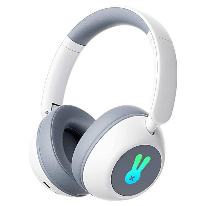 디알고 어린이안전 청력보호 LED 블루투스6.0 유무선 키즈헤드폰 BH10CK, 화이트, DRGOBH10CK