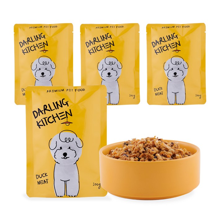 달링키친 강아지 자연화식 사료 4p, 오리, 100g, 1세트 달링키친 강아지 자연화식 사료 4p, 오리, 100g, 1세트