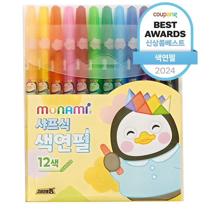 모나미 펭수 샤프식 색연필, 12색, 1개 모나미 펭수 샤프식 색연필, 12색, 1개