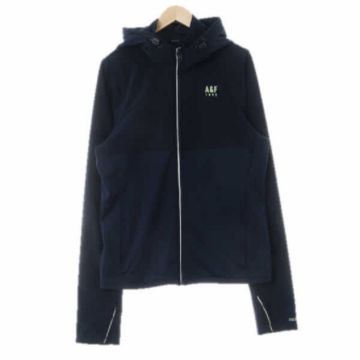 2146 아베크롬비 네이비 프린팅 하이넥후드집업 XL