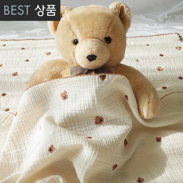 미니치즈샵 100 국내산 프리미엄 순면 원단 공장직영제작인증 3중 거즈블랭킷