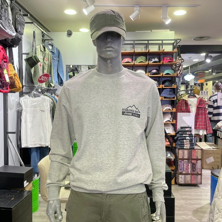 지프 NC고잔점 남녀공용 스몰 지프로고 기본 맨투맨 지프 NC고잔점 남녀공용 스몰 지프로고 기본 맨투맨