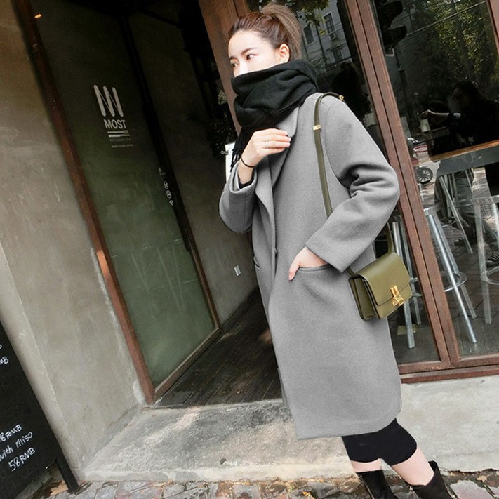 한그래 키작녀 바비리코트 블랙 프렌치 네이비 롱 트렌치