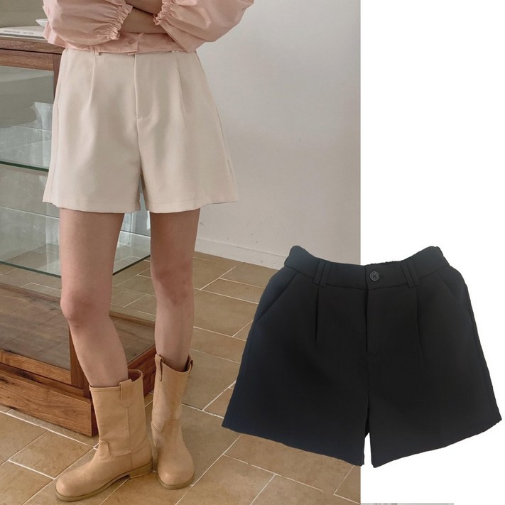 썸머 시즌오프세일 p856 로지 반바지 뒷밴딩 핀턱 반바지 봄신상 슬랙스 A라인