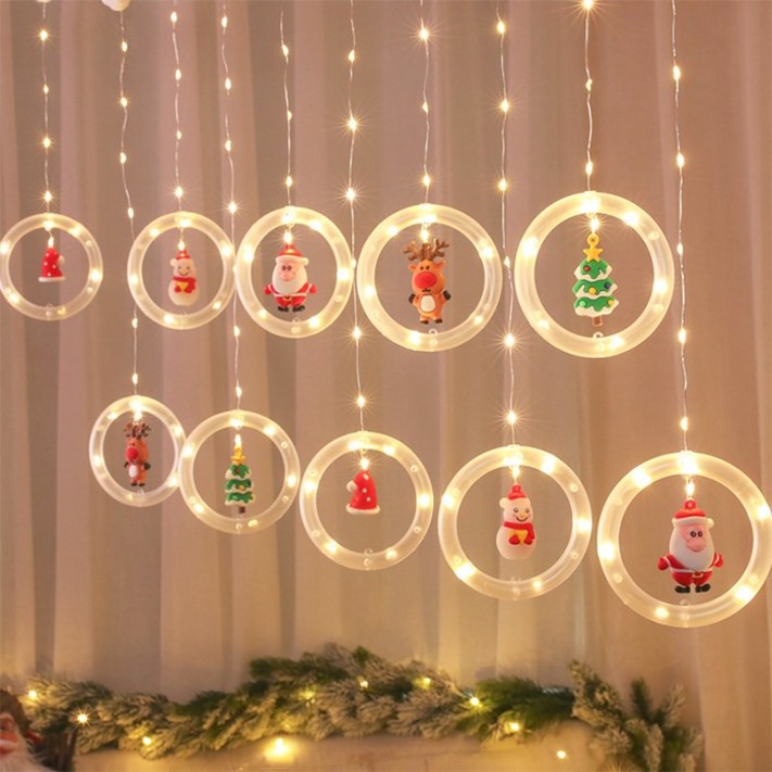귀여운 피규어 LED USB 크리스마스 조명 전구 무드등 트리 가랜드 소품 파티 장식