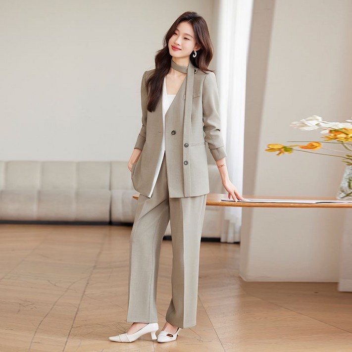 휠렉스 여성 신상 오피스룩 넥타이 패션 상하세트 YQ34