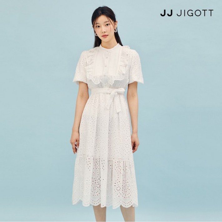 JJ지고트 펀칭 레이스 핀턱 밴딩 원피스 GP5P0OPT81 JJ지고트 펀칭 레이스 핀턱 밴딩 원피스 GP5P0OPT81