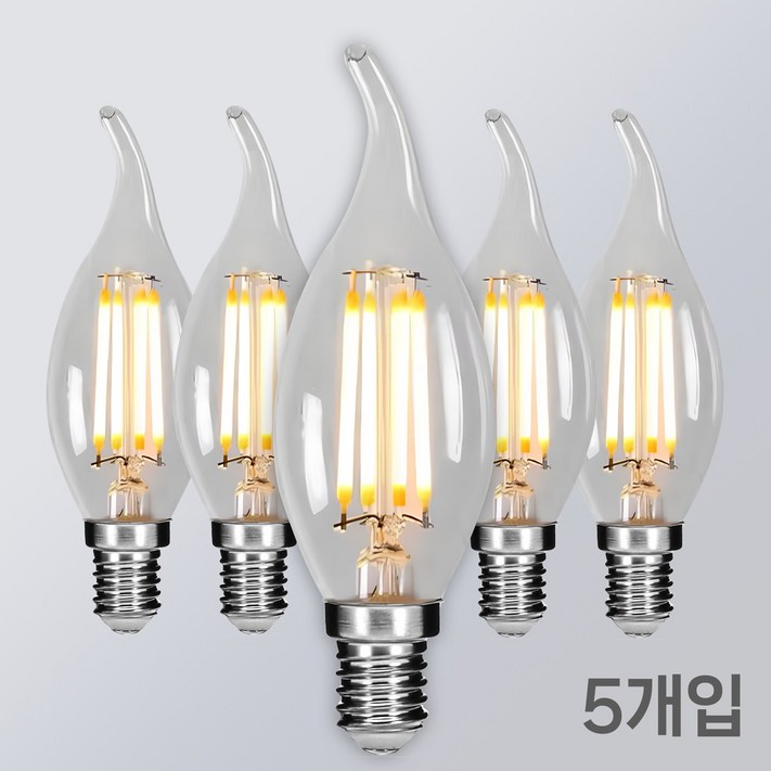 LED 프레임 촛대구 COB E14 E17 E26 에디슨전구 카페조명 샹들리에 전구 KS인증, E14, 5개 LED 프레임 촛대구 COB E14 E17 E26 에디슨전구 카페조명 샹들리에 전구 KS인증, E14, 5개