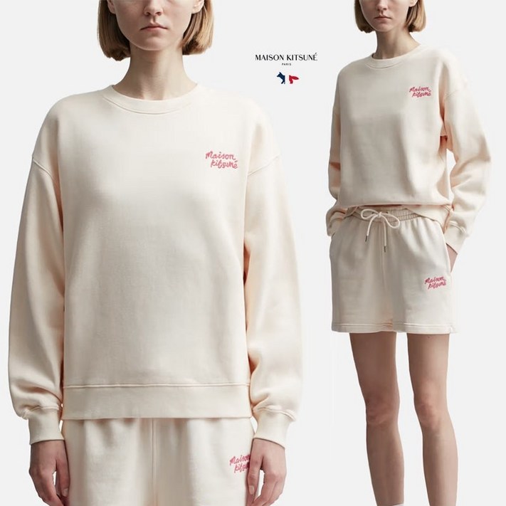 메종키츠네 HANDWRITING 컴포트 크루넥 여성 맨투맨 P705