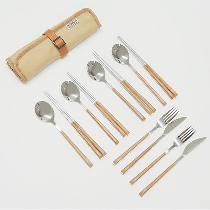 캠블러 캠핑 수저 세트 커트러리 4인 풀세트, 1개