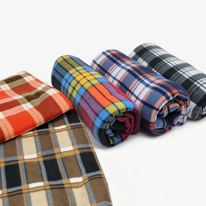 체크 무늬 무릎 담요 대 가로200cm 세로150cm 폴라폴리스 대형담요