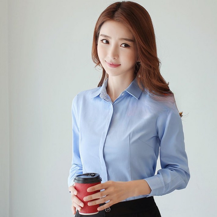 에쉬울프 여성 남방 블라우스 긴팔셔츠 슬림핏 면접 유니폼 에쉬울프 여성 남방 블라우스 긴팔셔츠 슬림핏 면접 유니폼