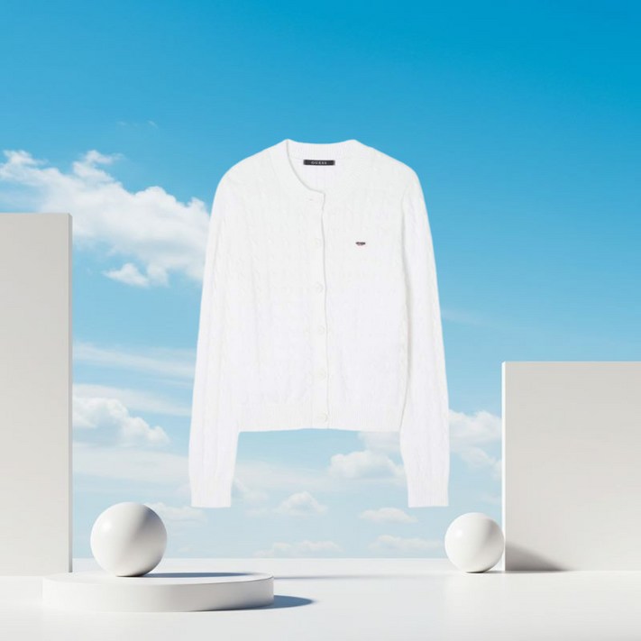 게스 자켓  여성 케이블 가디건 ON1S5710 아이보리  ask