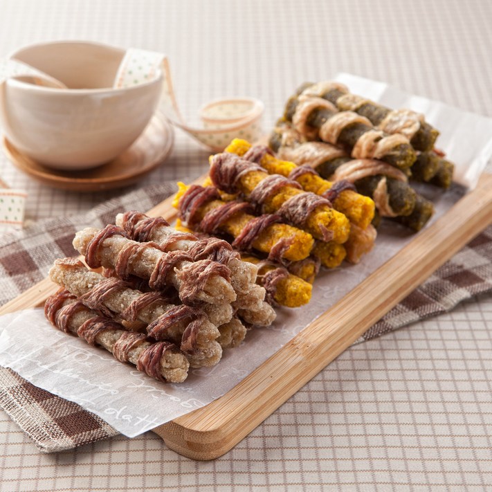 힐링펫 반려견 수제간식 삼색야채말이70g 2팩 구성