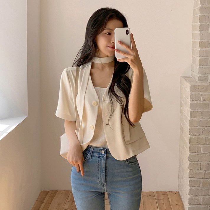 모어렌 데오르 타이 싱글 반팔 자켓