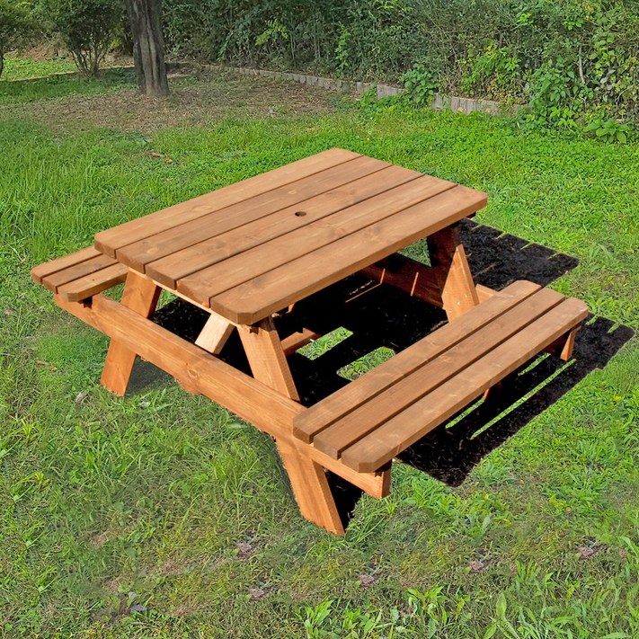 착한테이블 야외 원목 테이블 야외테이블 야외용테이블 세트 테라스 1800 파라솔 별매