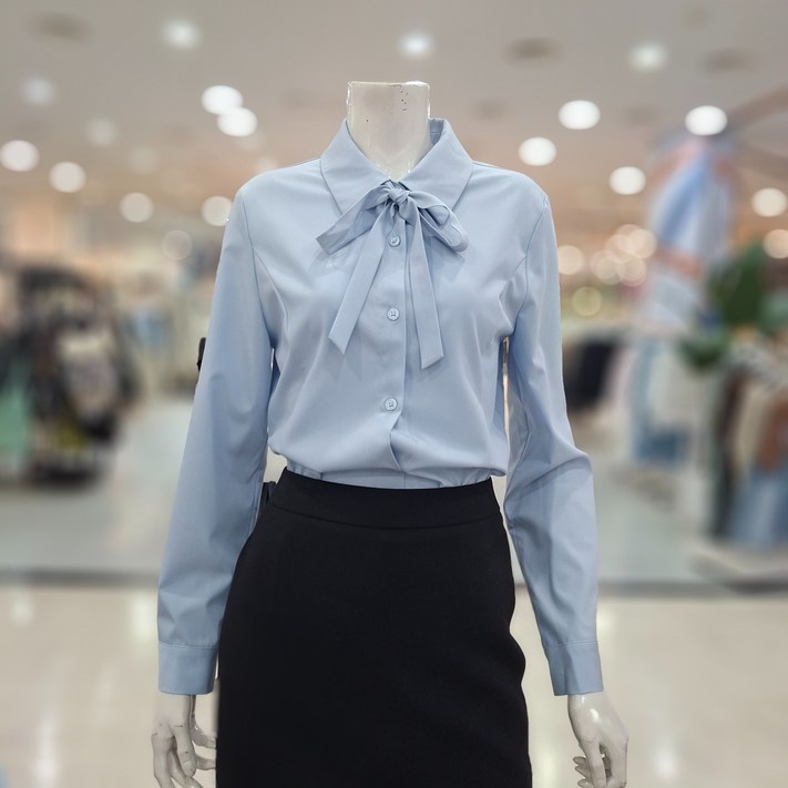 숲 라인예쁜 리본끈블라우스