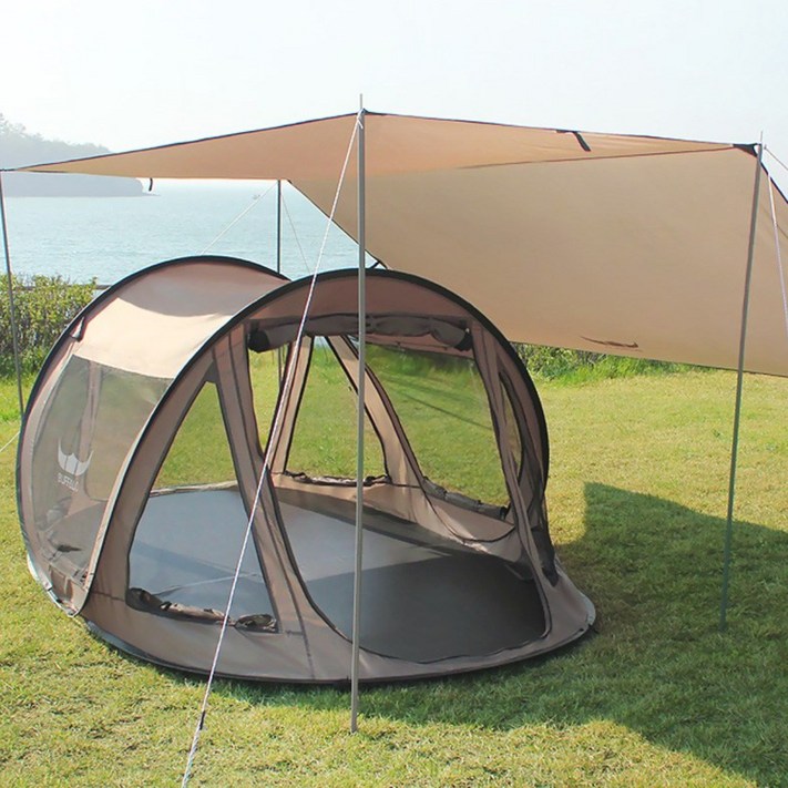 버팔로 이지 컴포트 캠핑 원터치 팝업 텐트 56인용  플라이형 타프 세트