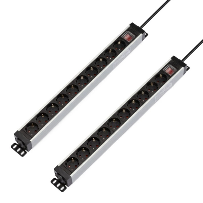 11 파워존 고용량 알루미늄 10구멀티탭 과부하차단 통합스위치 서버탭 1.5m 3m 5m