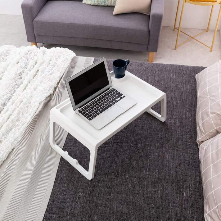 아임홈리빙 MESA 다용도 접이식 테이블 베드트레이, 화이트