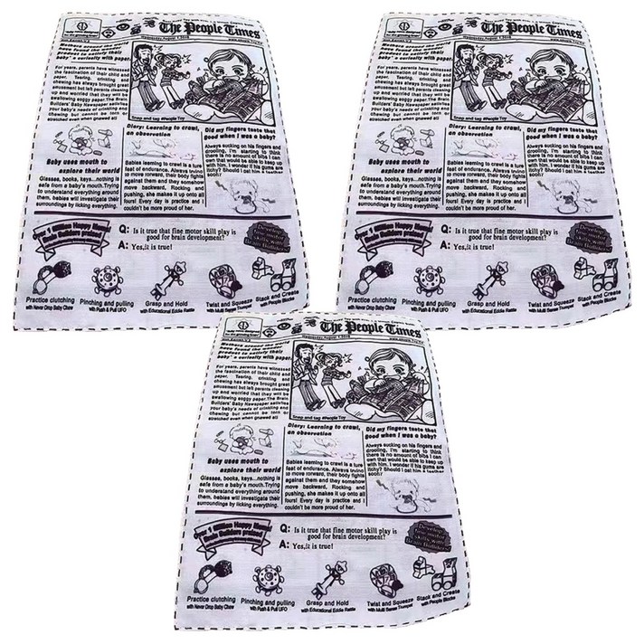 난펫 강아지 바스락 신문지 장난감 세트, 화이트  블랙, 3개