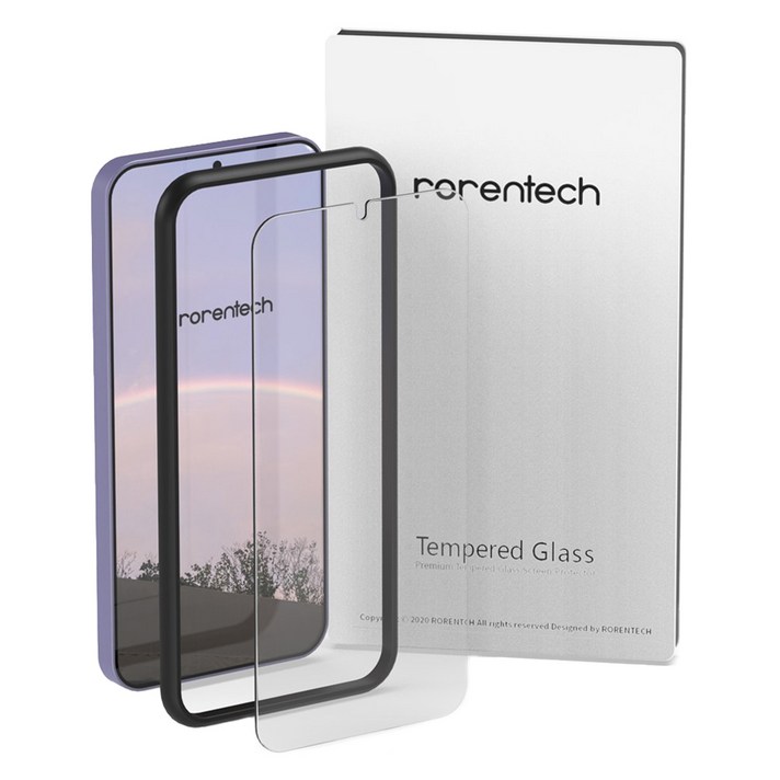 로랜텍 풀커버 지문인식 호환 강화유리 휴대폰 액정보호필름, 1개