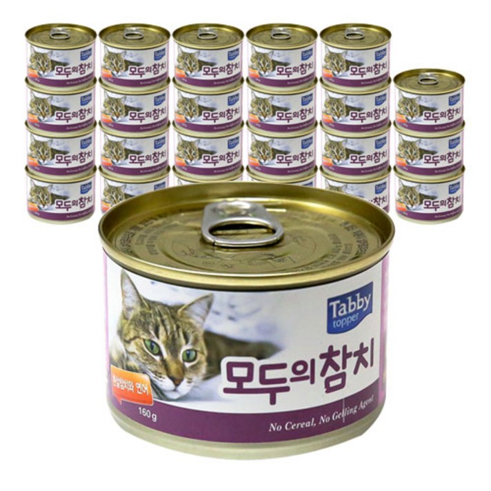 테비 모두의참치 고양이캔 참치 160g, 흰살참치  연어 혼합맛, 24개