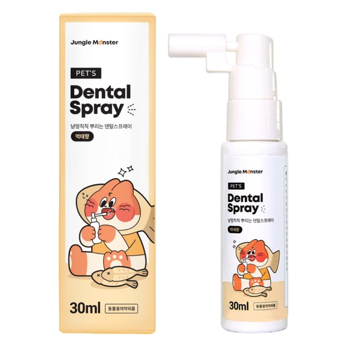 정글몬스터 반려둥물 냥멍칙칙 덴탈 스프레이 먹태향, 1개, 30ml 정글몬스터 반려둥물 냥멍칙칙 덴탈 스프레이 먹태향, 1개, 30ml