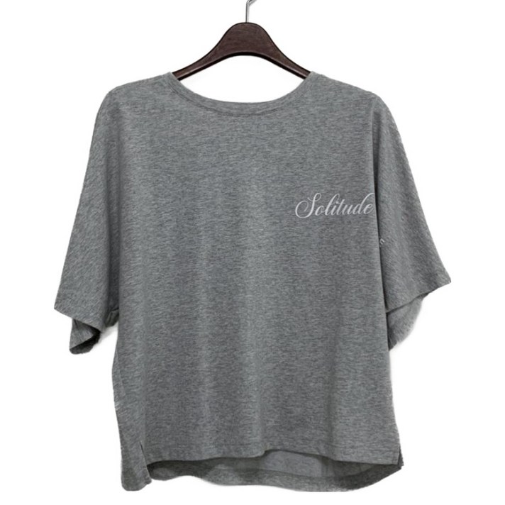 반에이크 여성용 절개 라인 프린트 반팔 티셔츠