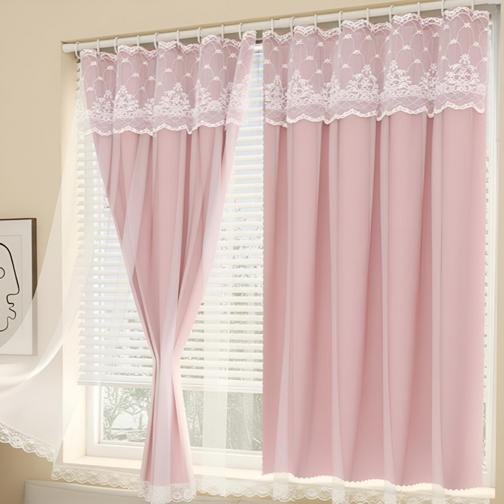 미미솔레 이중 레이스 암막커튼 고리형